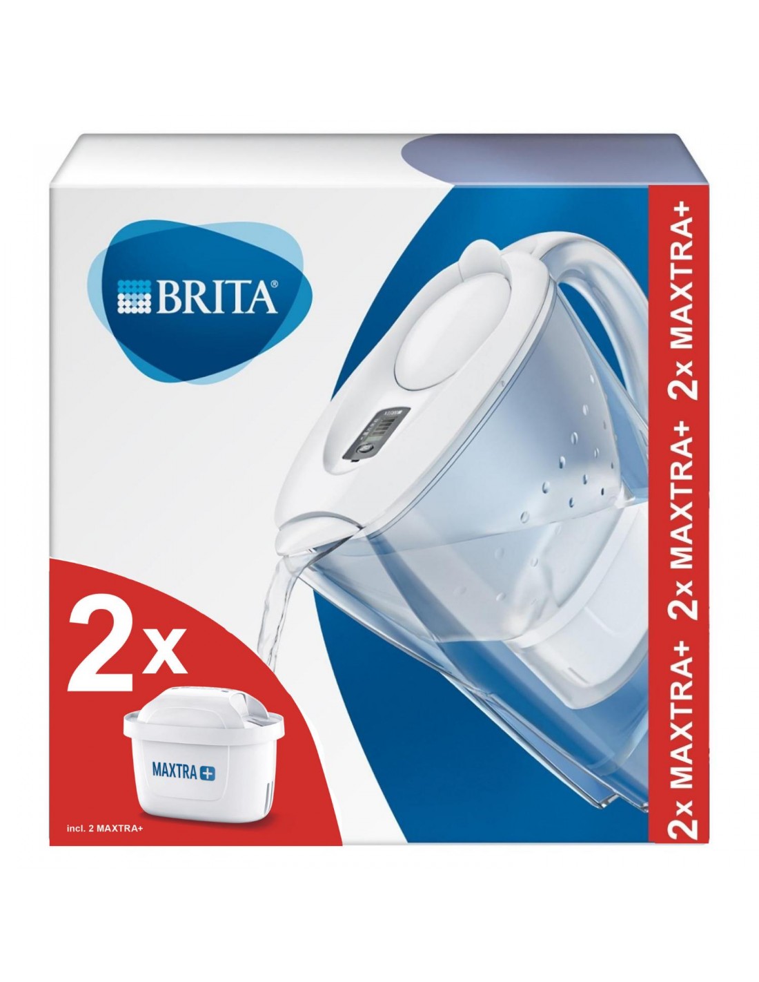 Brita Jarras de filtrado - Jarra filtrante Marella Cool Memo, volumen 2,4  l, filtro MX PRO, blanco 1052789